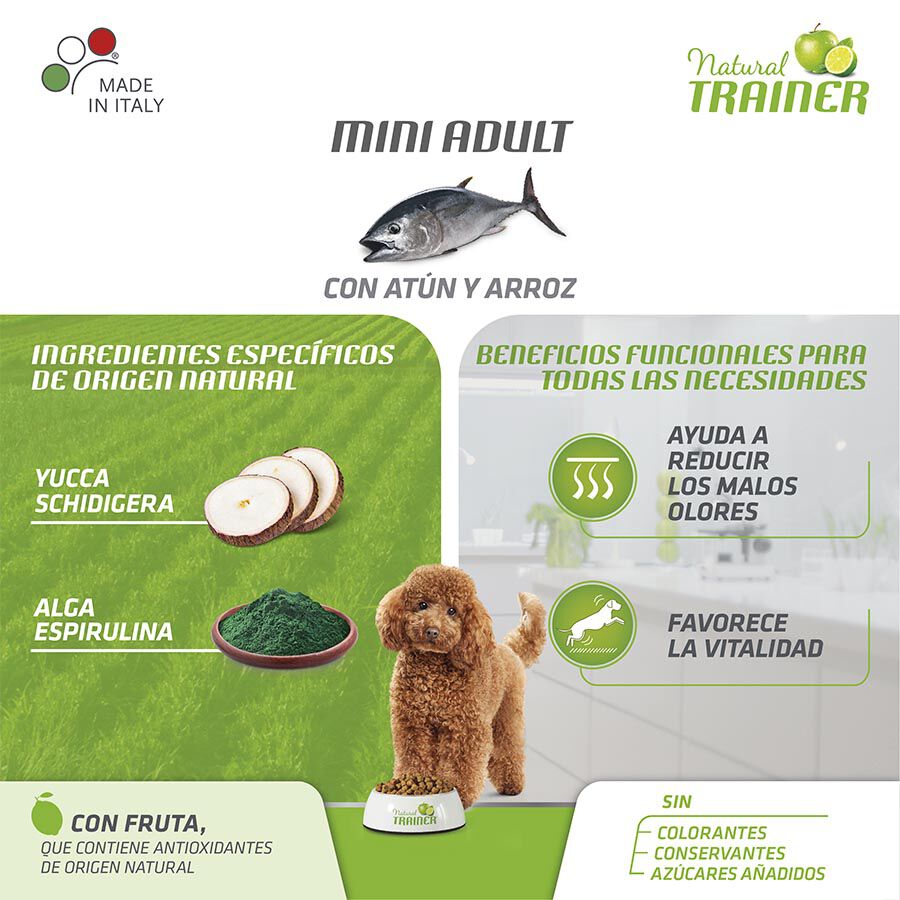 Natural Trainer Mini Pescado y Arroz 2 kg Imagem n&uacute;mero 2